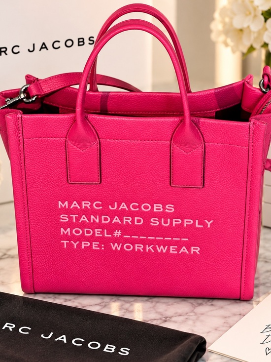 Marc Jacobs Handbags - Marc Jacobs Hot Pink Leather Standard Supply Workwear Tote Crossbody Bag